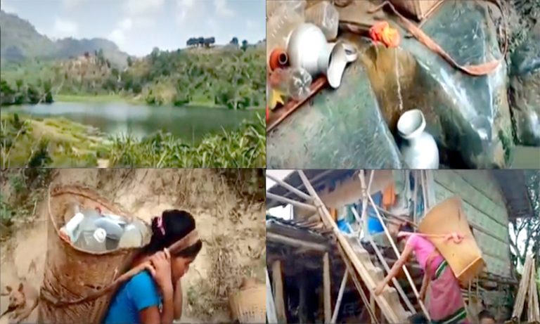 বিলাইছড়ি বড়থলি পুকুর পাড়ে সুপেয় পানির অভাবে চরম সংকটে হ্রদের পাড়ে ২শত পরিবার