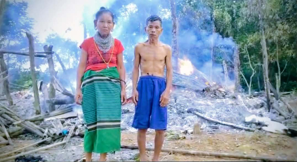 বড়থলি ইউনিয়নে আগুনেপুড়ে ছাই ধুপানিছড়ার বিশ্বমিত্র ত্রিপুরার বাড়ি
